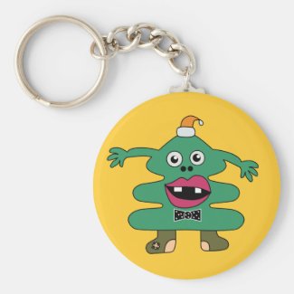 New Year Tree Cute Monster Keychain