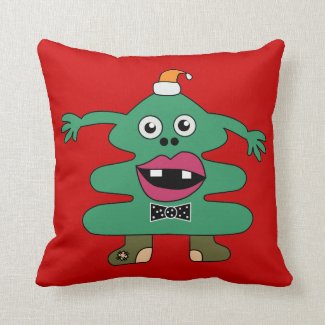 New Year Tree Cute Monster MoJo Pillows