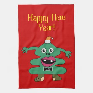 New Year Tree Cute Monster MoJo Towel