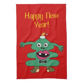 New Year Tree Cute Monster MoJo Towel