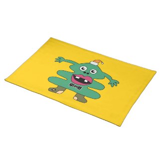 New Year Tree Cute Monster Placemat