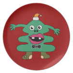 New Year Tree Cute Monster Plate plates