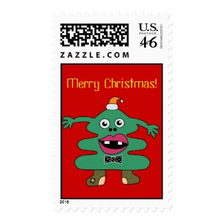 New Year Tree Cute Monster Postage