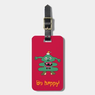 New Year Tree Cute Monster Tag For Luggage