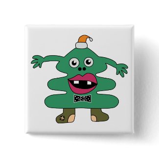 New Year Tree Monster Button