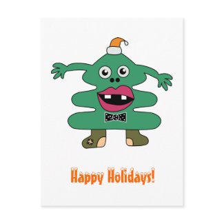 New Year Tree Monster custom Postcard