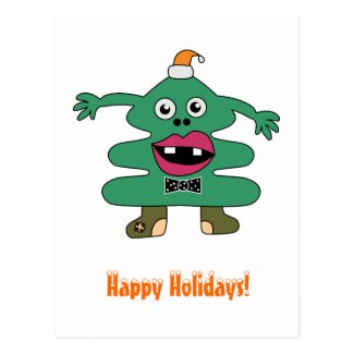 New Year Tree Monster custom Postcard