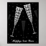 New Year's 2012 Celebration - Wine Glass Toasting Posters