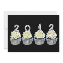 New year's 2012 cupcake invitation