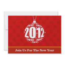 New Year's 2012 Stylish Ornament Design Custom Invite