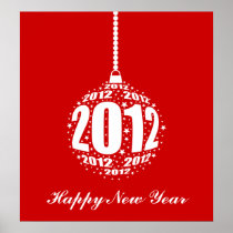 New Year's 2012 Stylish Ornament Design Posters