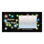 New Years Black Starblast Photo Card Template