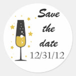 New Years Bubbly Save the Date Sticker