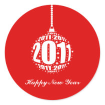 New Year's Celebration Design Round Stickers