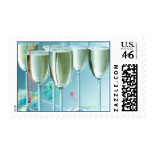 New Year's Champagne Glasses Postage