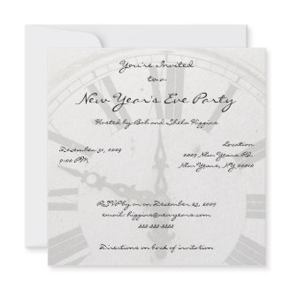 New Year's Countdown Clock Party Invitations