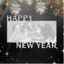 New Years Cut Out Photo Frame - Fireworks