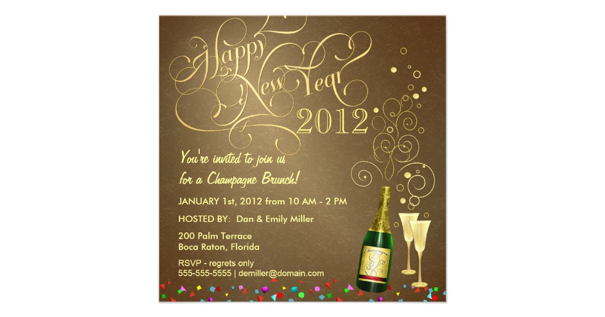 Gallagher's steakhouse las vegas restaurant on best steakhouse New Year's Day Party - Champagne Brunch Personalized Invitations