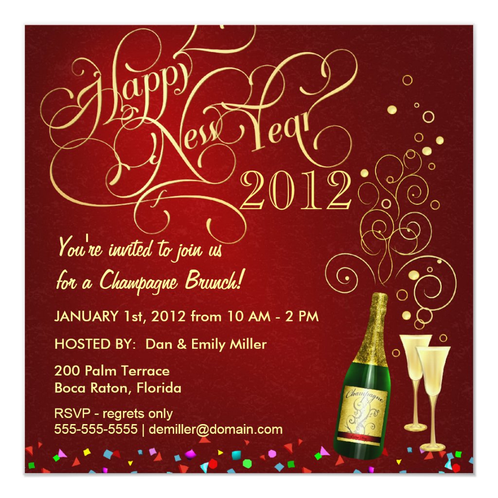 New Years Day Party Invitation Template