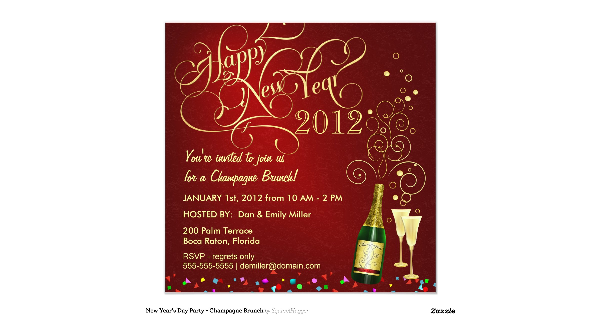 new years day party champagne brunch invitation new years day party invitation