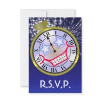 New Year's Eve Bash RSVP Card Custom Announcement