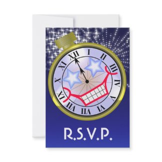 New Year's Eve Bash RSVP Card invitation