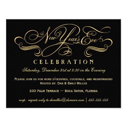 New Year's Eve Celebration Party Invitations (front side)