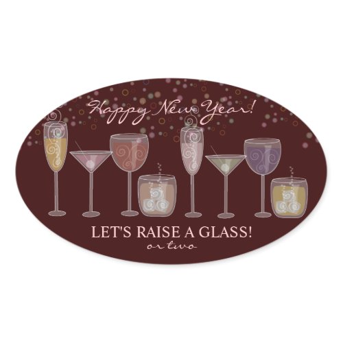 New Year's Eve Cocktail Party Invitation Sticker sticker