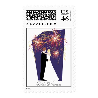 New Year's Eve Custom Wedding Postage Stamp