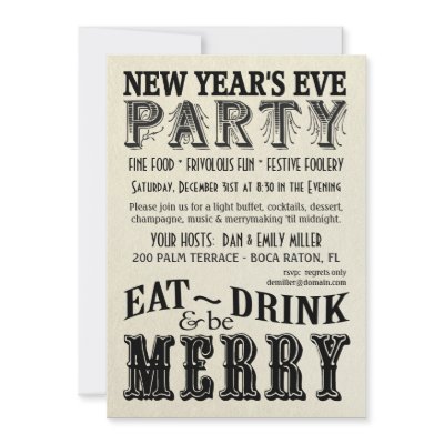 New Years Eve - Eat Drink Be Merry Invitations Zazzle_invitation New Years Eve - Eat Drink Be Merry Invitations Zazzle_invitation