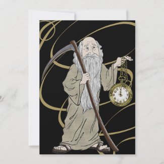 New Years Eve Father Time and His Clock invitation
