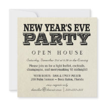 New Years Eve Invitations - Vintage Buff Parchment