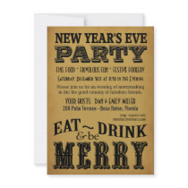 New Years Eve Invitations Vintage Playbill