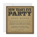 New Years Eve Invitations - Vintage Woodcut