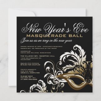 New Years Eve Masquerade Ball Invitations