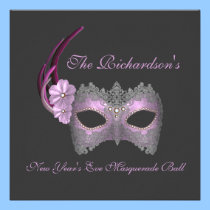 "New Year's Eve Masquerade Ball" - Lilac Mask [1] invitations