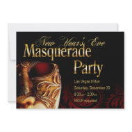New Years Eve Masquerade Party Invitation invitation