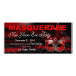 New Years Eve Masquerade Party Invitation Full Color Rack Card