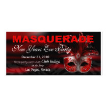 New Years Eve Masquerade Party Invitation Full Color Rack Card