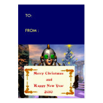 NEW YEAR'S EVE OF A CYBORG gift tag business cards by bulgan_lumini NEW YEAR'S EVE OF A CYBORG gift tag business cards