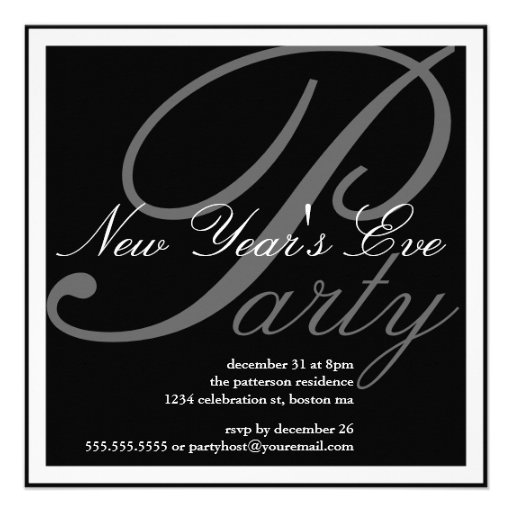New Year's Eve Party Celebration Invitation (front side)