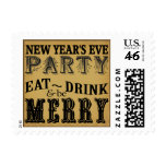 New Years Eve Party Eat Drink Be Merry Stamp