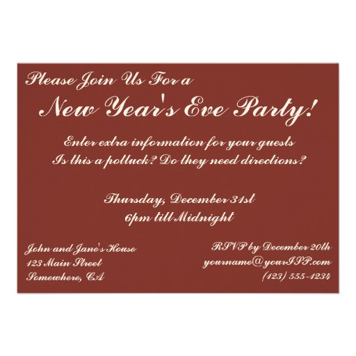New Years Eve Party Invitation