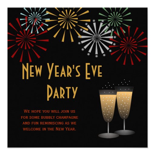 New Year #39 s Eve Party Invitation 5 25 quot Square Invitation Card Zazzle