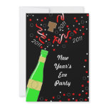 New Year's Eve Party Invitation, Champagne Bottle,