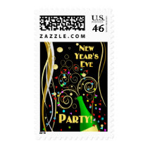 New Year's Eve Party Invitation - Postage Stamps