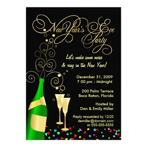 New Year's Eve Party Invitations (front side)