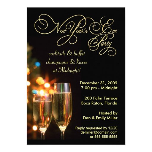 New Year's Eve Party Invitations - 5 x 7 (front side)