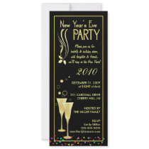 New Year's Eve Party Invitations - Slim Cards by SquirrelHugger New Year's Eve Party Invitations - Slim Cards