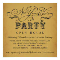New Year's Eve Party Vintage Invitations